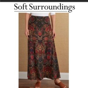 𝅺Soft Surroundings Floral paisley Mindi Skirt sz small